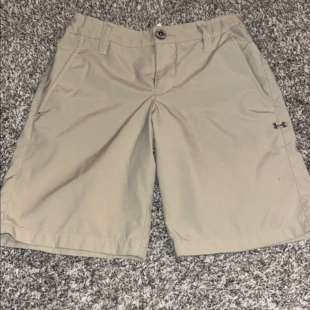 Boys YSM Under Armour Tan Bermuda Shorts Classic Cotton Blend